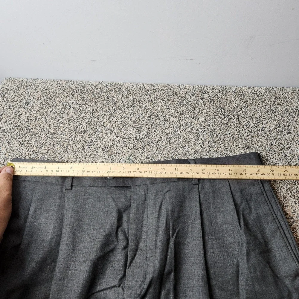 Stafford Pants Mens 40x32 Classic Fit Dress Slacks Gray Wool Polyester‎